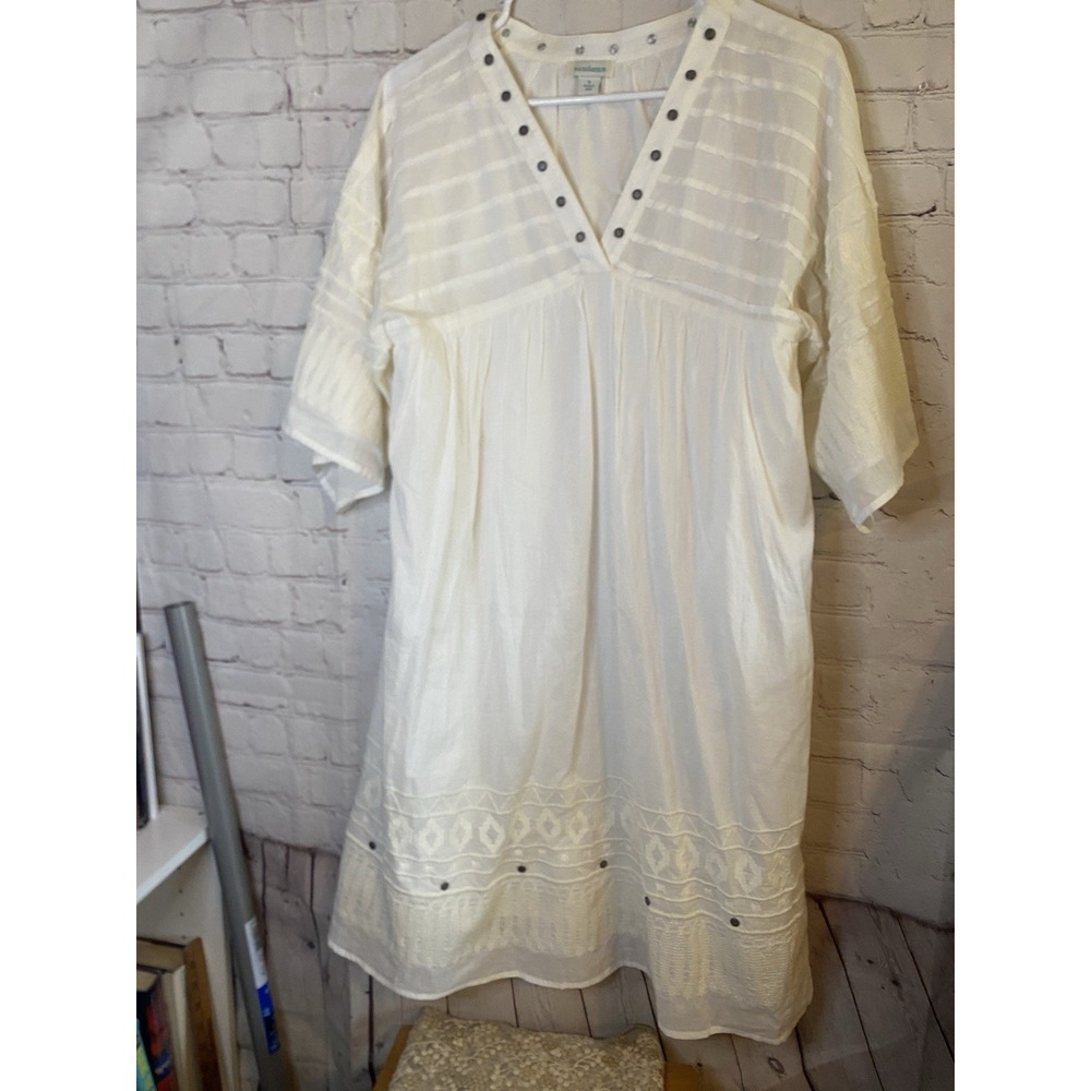 Sundance Women's Size Small White 100% Cotton Eyelet Dress EUC